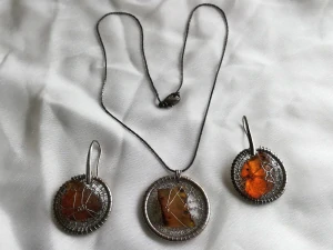 Náušnice z polského jantaru+přívěsek z myanmarského jantaru SP-1